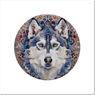 Mandala - Husky Blue Posters and Art